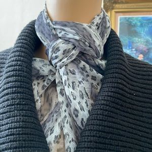 Black, Gray & White Animal Print Scarf